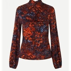 samsoe and samsoe Oline Long Sleeve Jersey Tie T-shirt in Fired Crepitus Size S